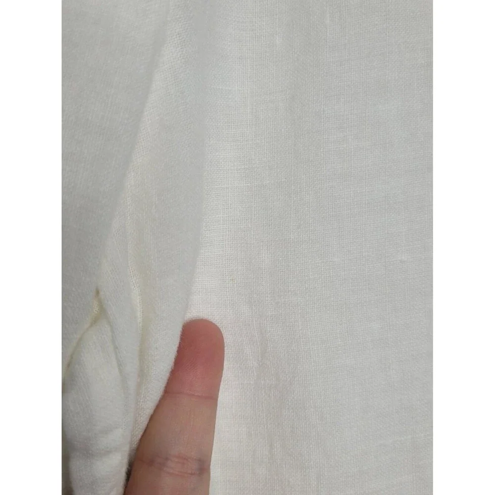 Amalfi white linen semi sheer beachy coastal pants with pockets size medium